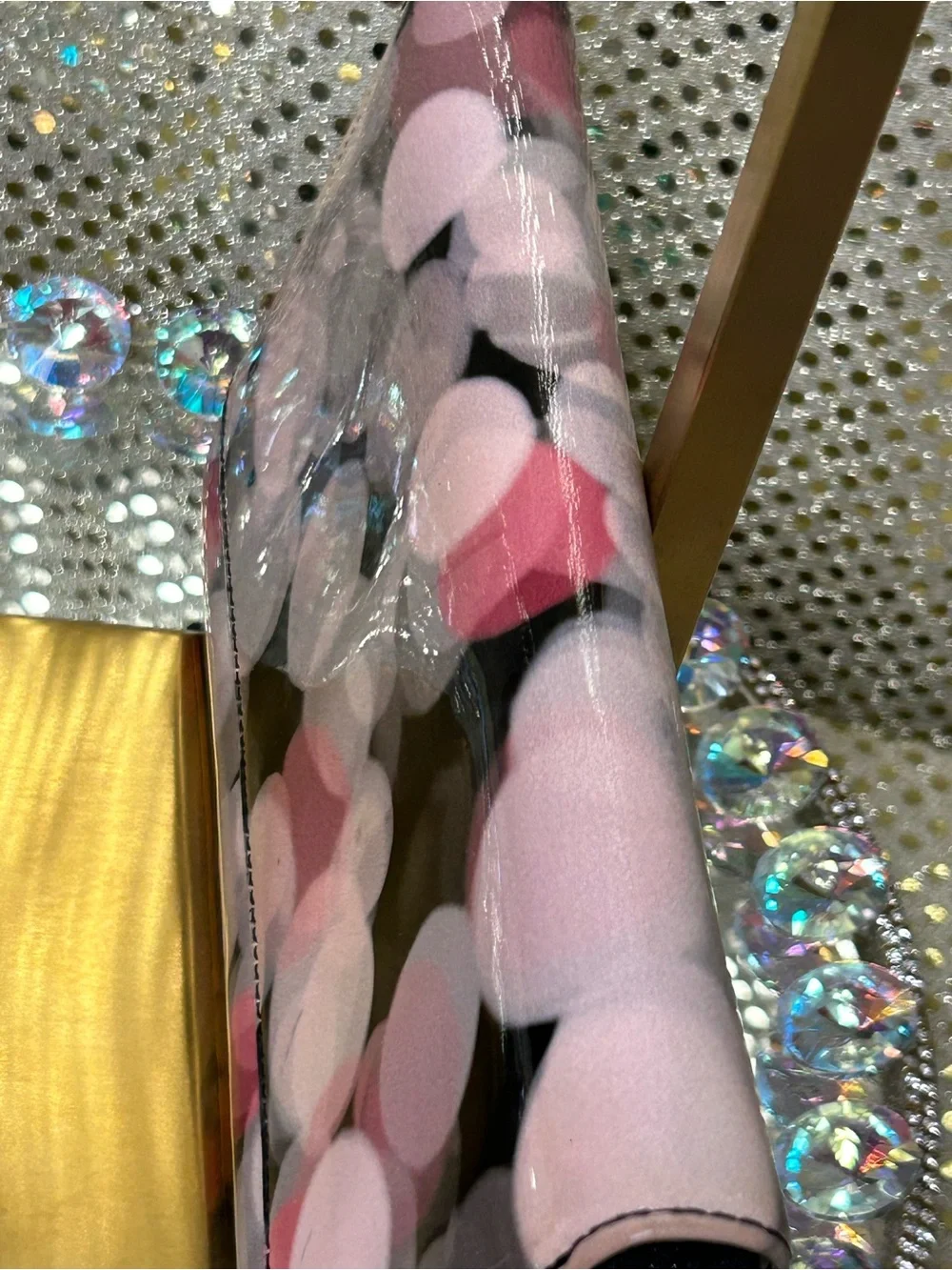 kate spade Vintage black wallet w/pink and blush bubble print Approx. 7 x 4
